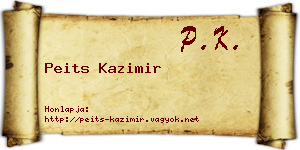 Peits Kazimir névjegykártya